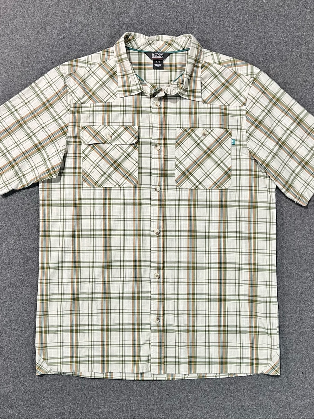 Outdoor Research Growler II Men's Large Plaid Short Sleeve Button Up Camp Shirt